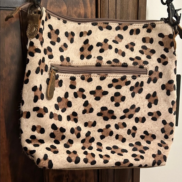 Myra Bag Brown and Cream Animal Print Crossbody - Picture 8 of 12